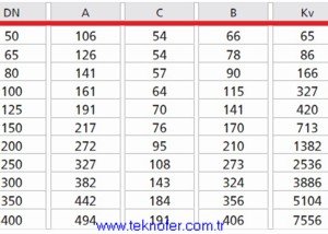 Technische Abmessungen des Doppelklappen-Rückschlagventils